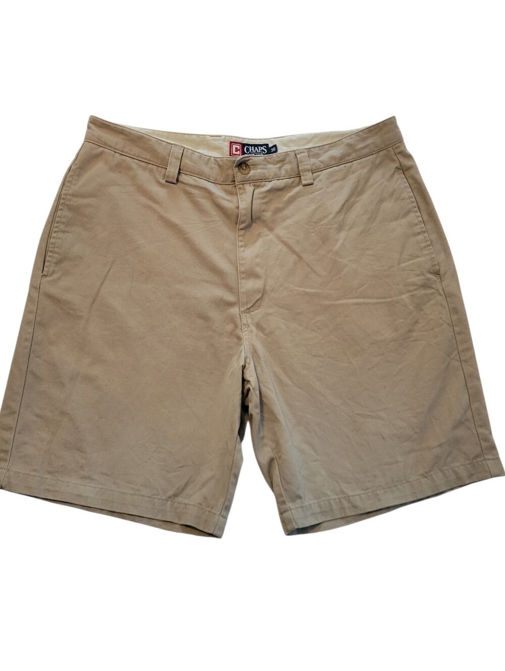 Vintage 90s Chaps Ralph Lauren Shorts Mens 36 Dadcore 8" Inseam Golf Khaki
